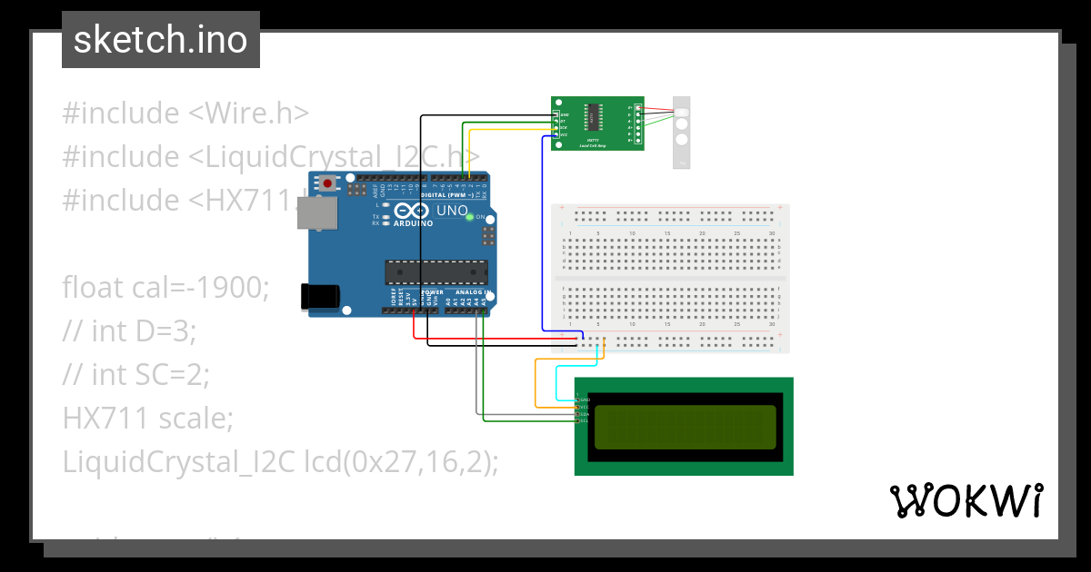 Cella di carico - Wokwi ESP32, STM32, Arduino Simulator