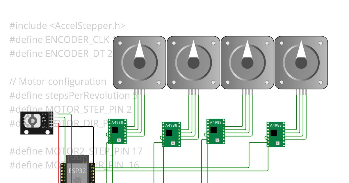 esp32 rotary stepper robot arms legs  simulation