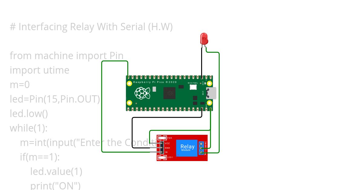 relay with one led simulation