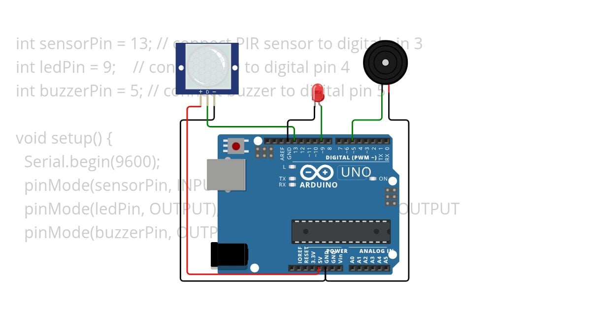 PIR Sensor With Arduino simulation