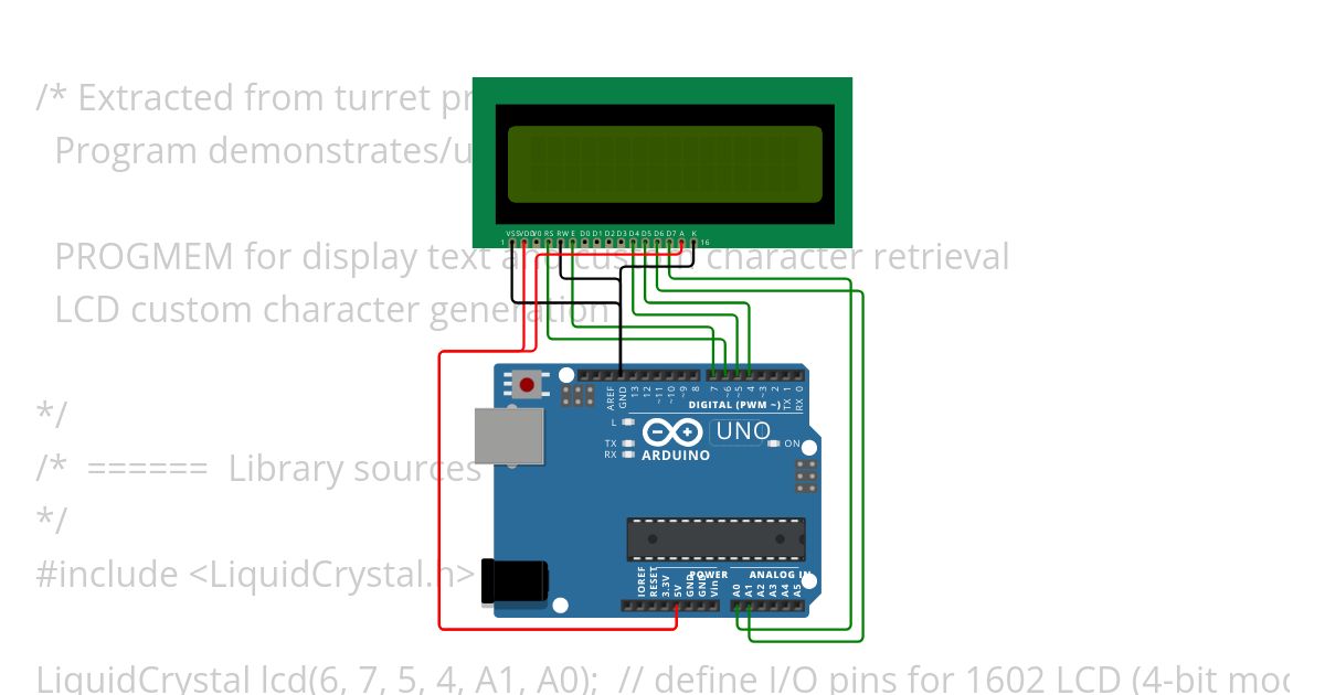 lcd custom characters from flash simulation