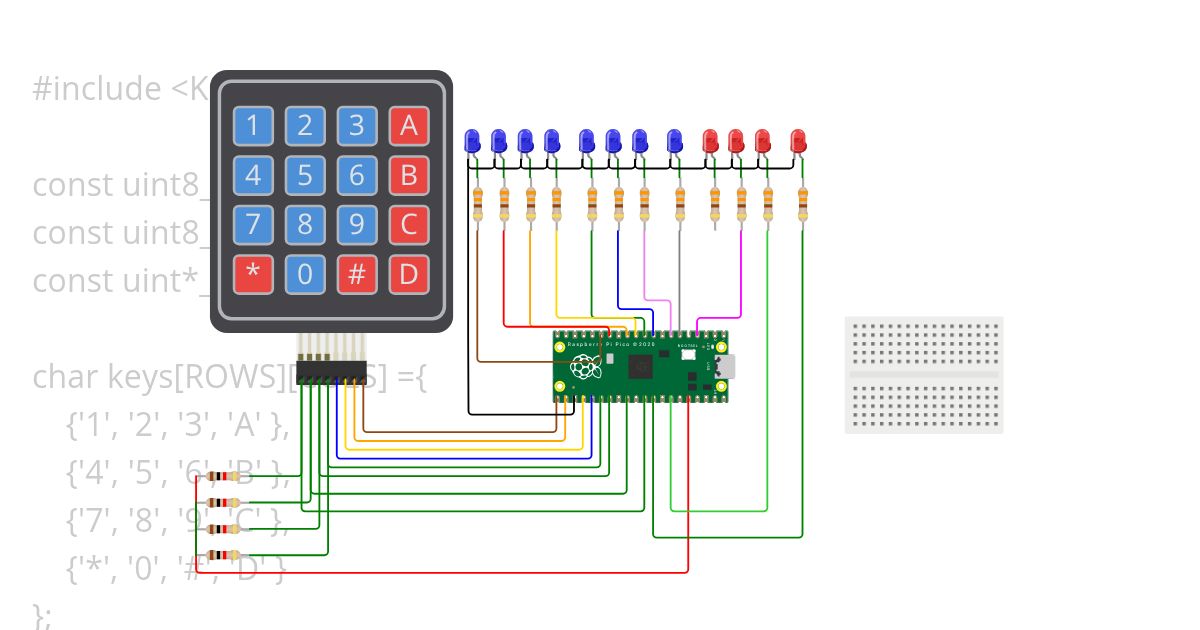 control LEDs with keypad  simulation