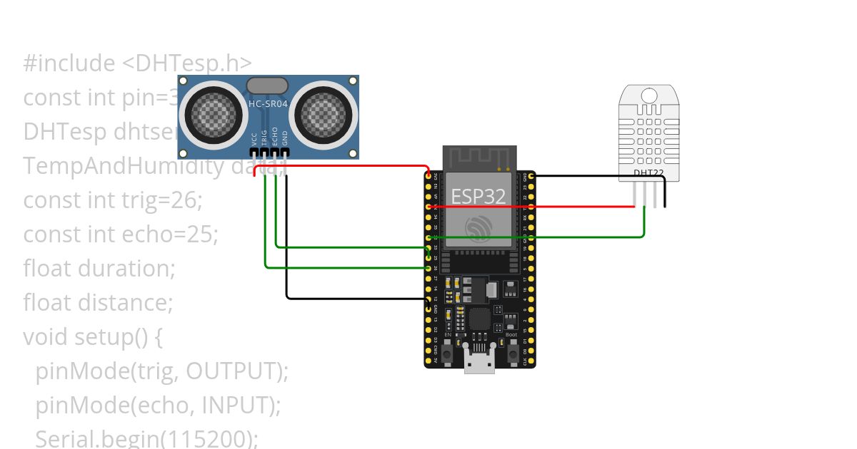 ultrasonic and temperature,humidity simulation