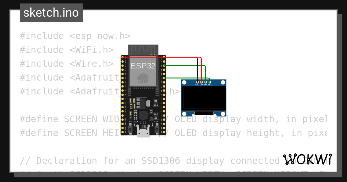 Espnow oled wokwi esp32 stm32 arduino simulator