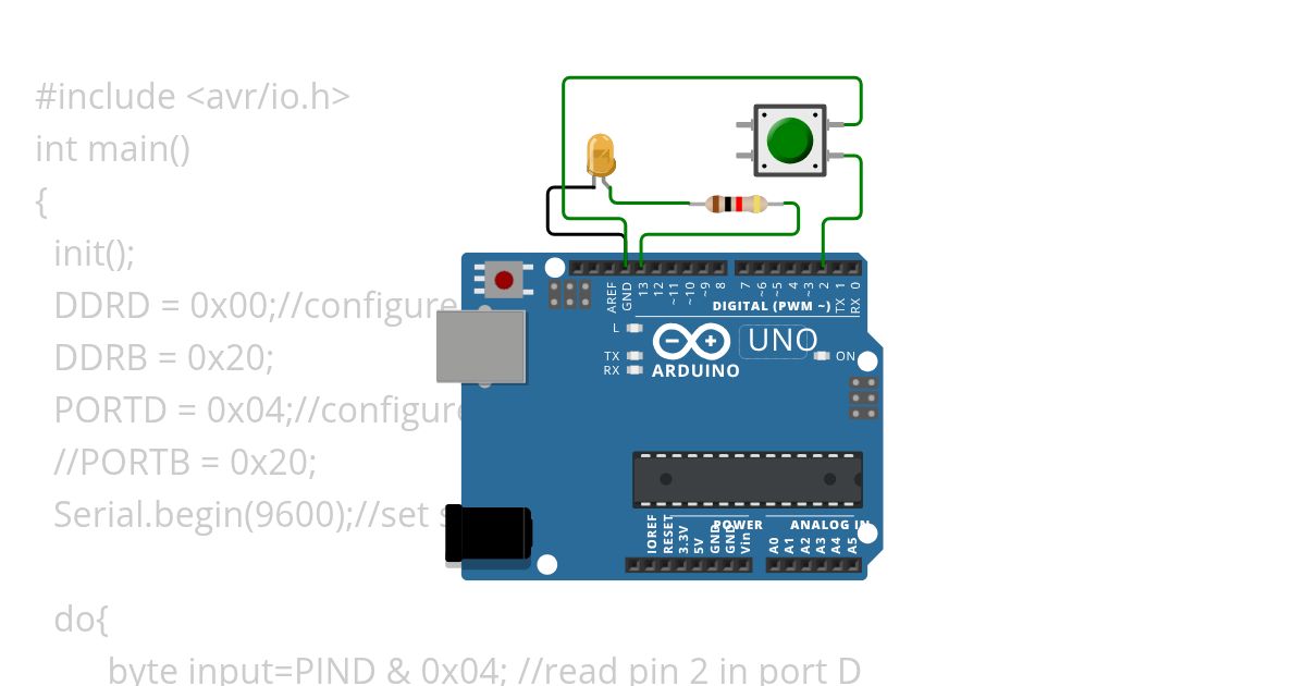 Button press LED simulation