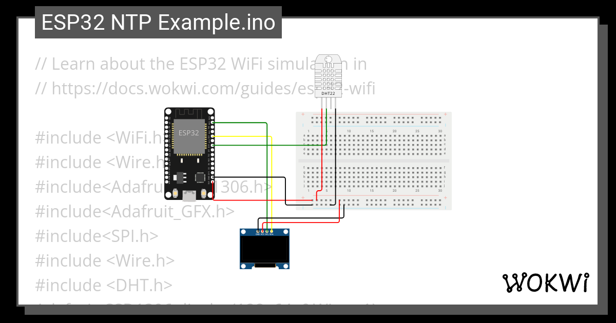 ESP 32 NTP SENSOR SUHU KE LAYAR OLED Copy - Wokwi ESP32, STM32, Arduino ...