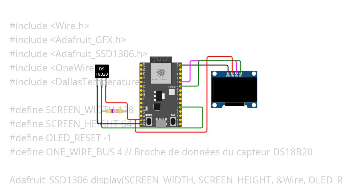 Temperature by ds18B20 TESTer simulation