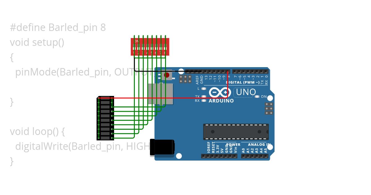 DIP Switch based LED Bar Graph Control simulation