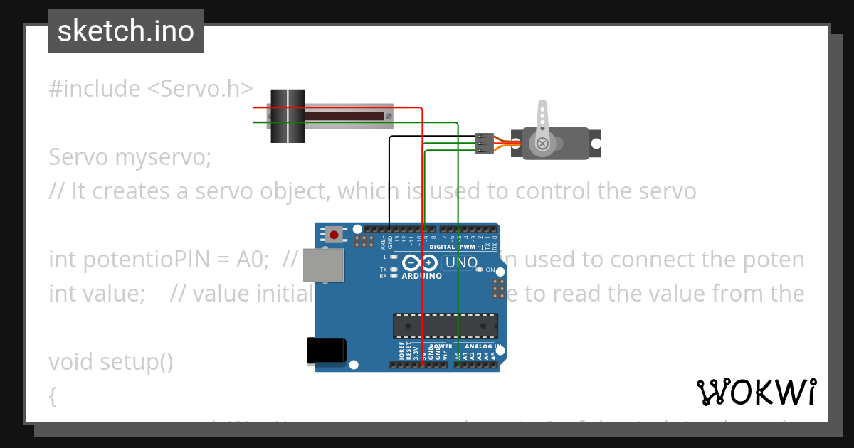 Slide potentiometer based servo motor control - Wokwi ESP32, STM32 ...
