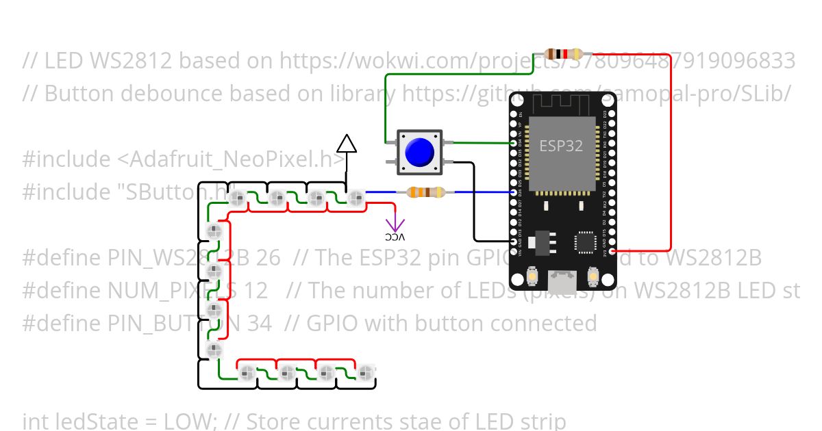 Test for adressed RGB led simulation