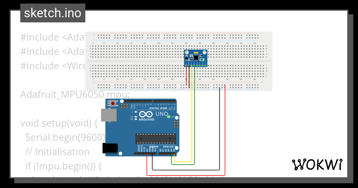 Accéléromètre - Wokwi ESP32, STM32, Arduino Simulator