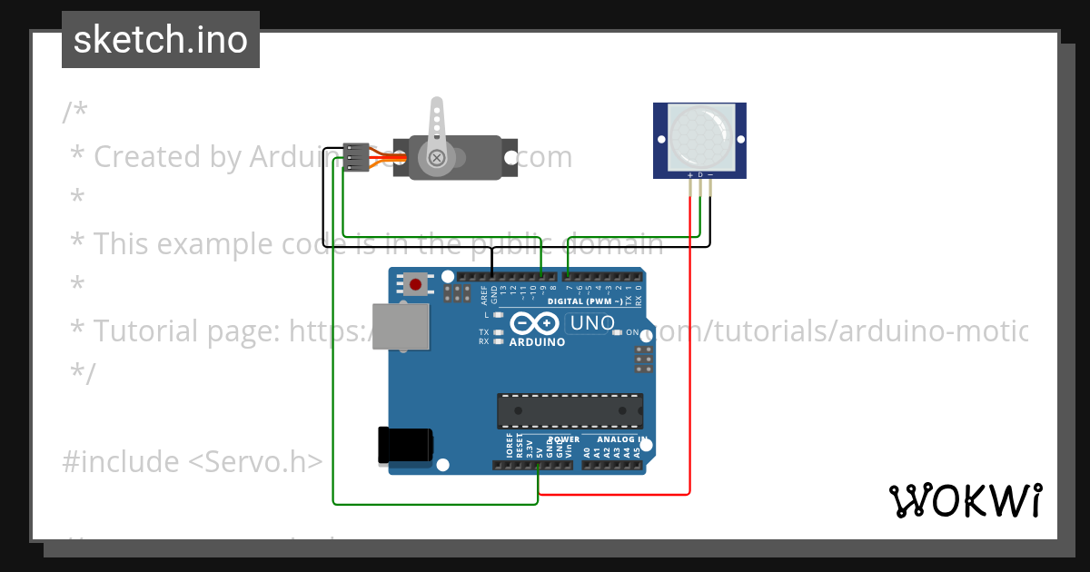 MOTION SERVO Wokwi ESP32, STM32, Arduino Simulator