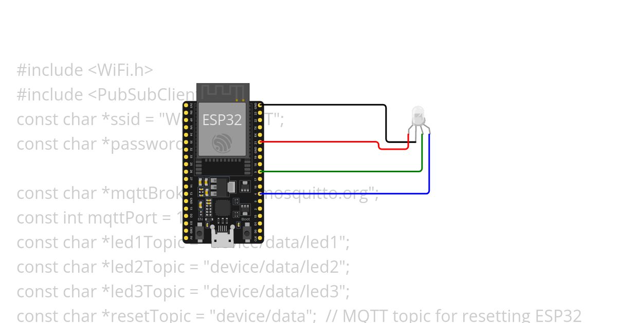 RGB LED MQTT  Blank simulation