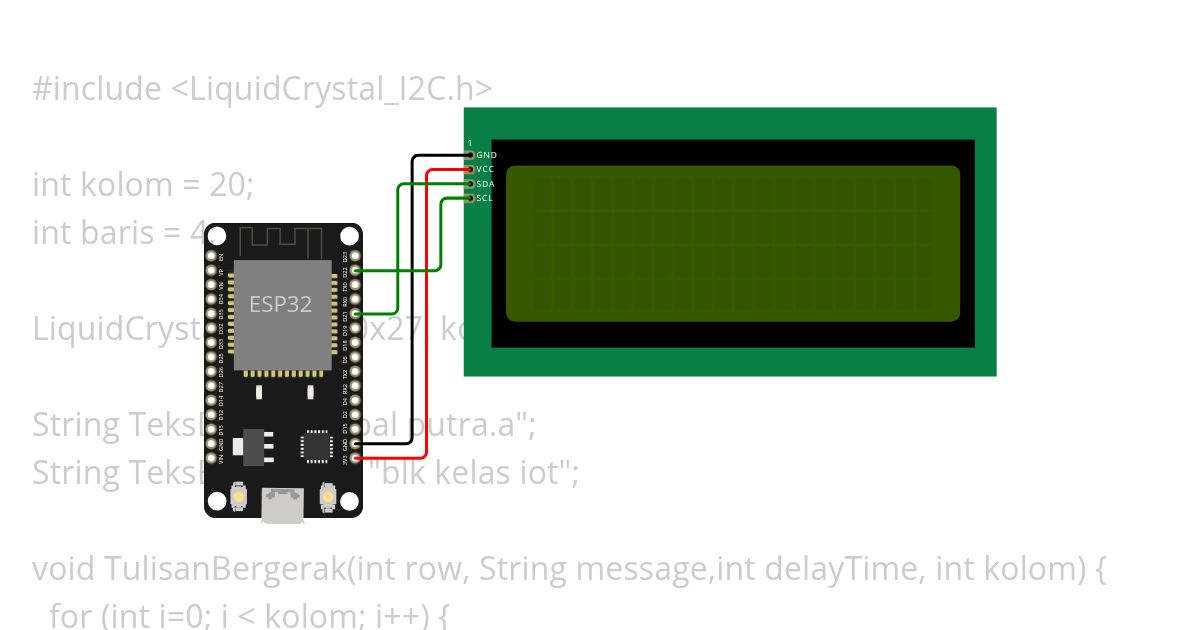 LCD TEXT jalan simulation