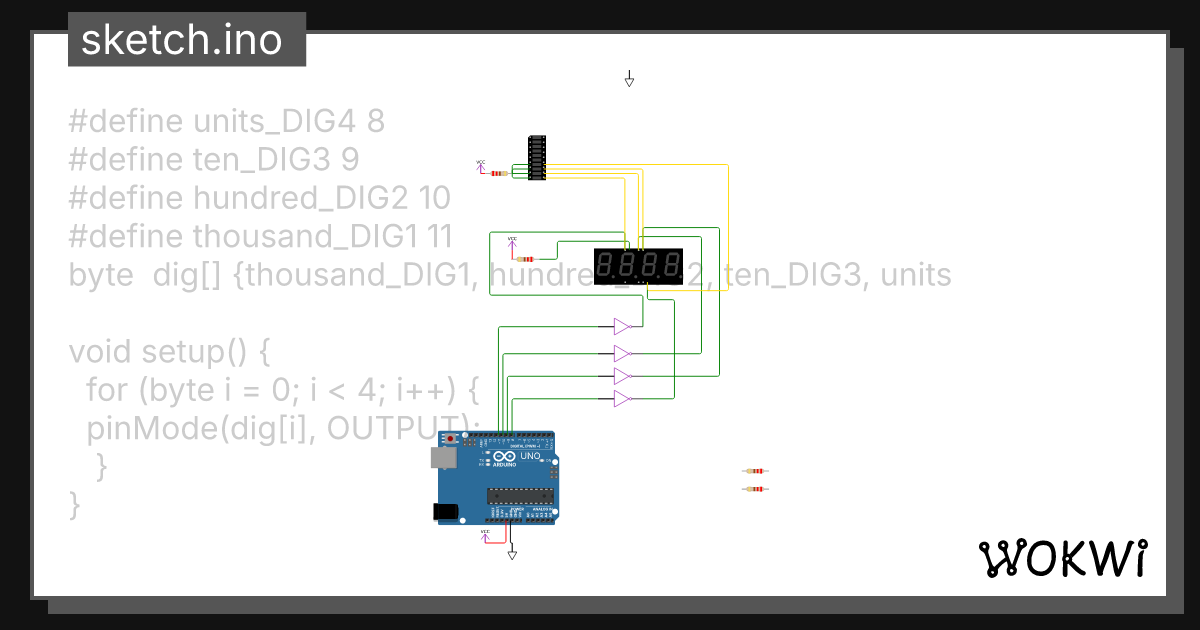 4 LEDS - Wokwi ESP32, STM32, Arduino Simulator