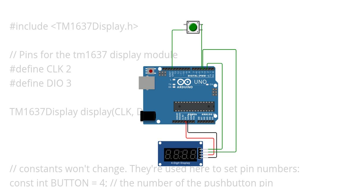 Stopwatch 7 segment simulation