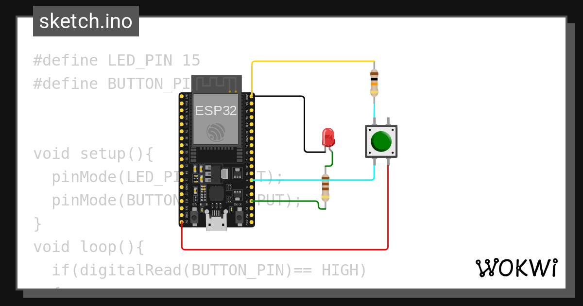 Pushbutton tidak kelock wokwi esp32 stm32 arduino simulator