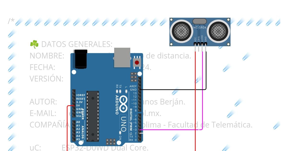 Arduino UNO - Sensor de proximidad HCR04 🔊 simulation