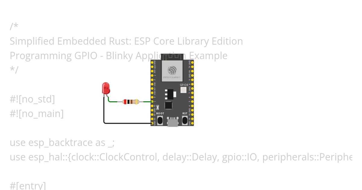 Blinky App - SER: ESP32C3 no std simulation