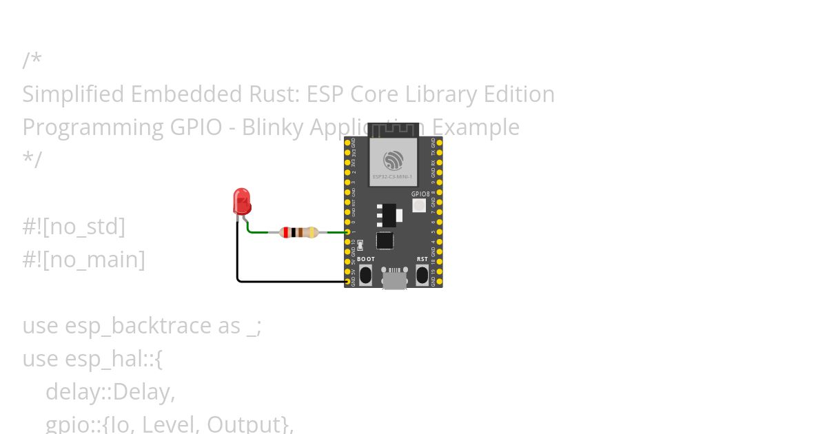 Blinky App - SER: ESP32C3 no std simulation