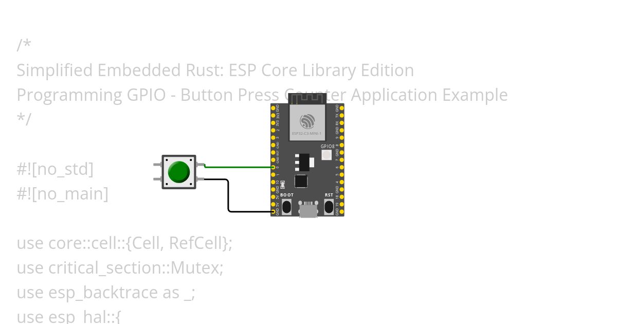 Button Press Count App - SER: ESP32C3 no std simulation