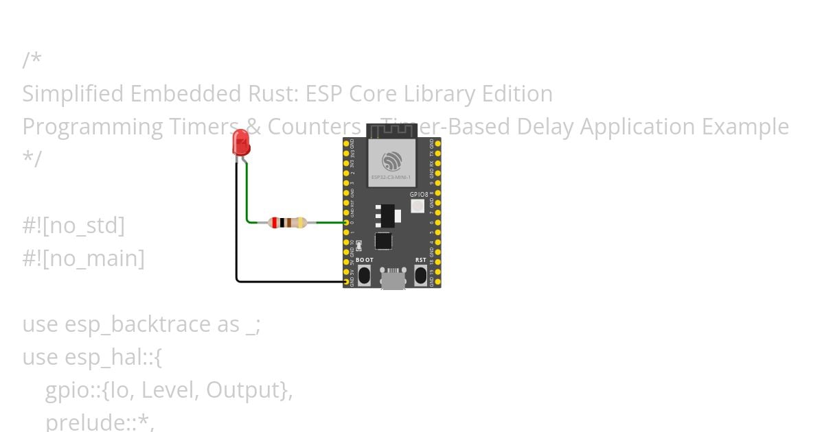 Timer Based Delay App - SER: ESP32C3 no std simulation