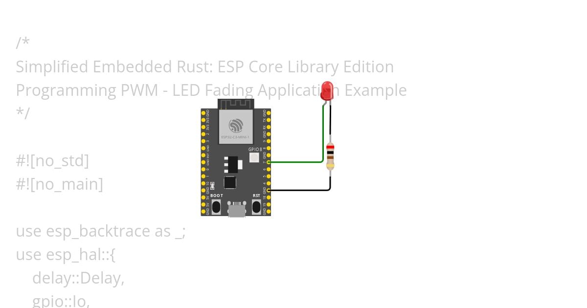 LED Fading App - SER: ESP32C3 no std simulation