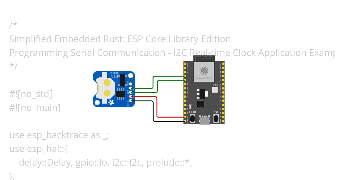 I2C Real Time Clock App - SER: ESP32C3 no std simulation