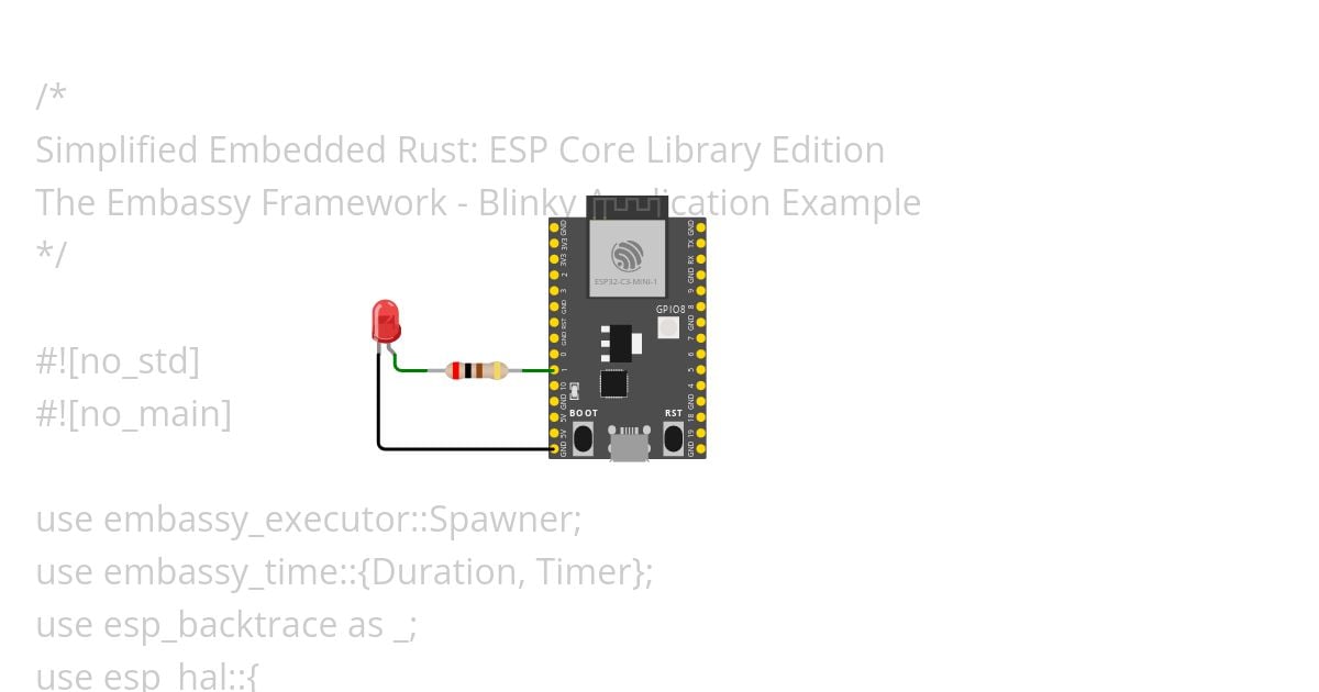 Embassy Blinky App - SER: ESP32C3 no std simulation