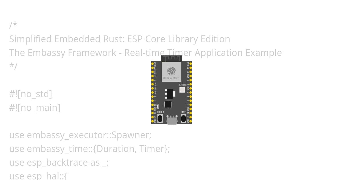 Embassy Real-time Timer App - SER: ESP32C3 no std simulation