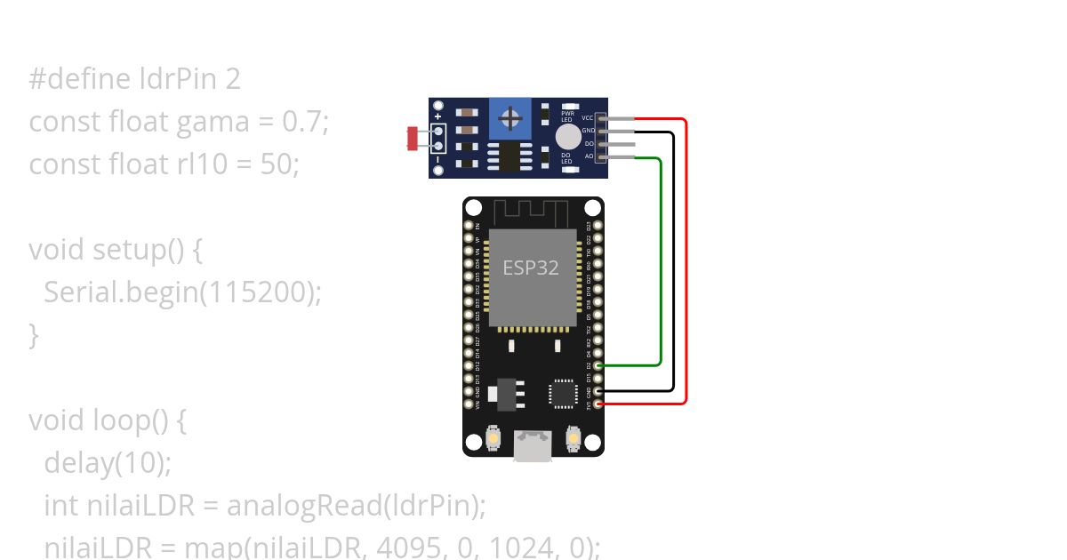 Sensor LDR simulation