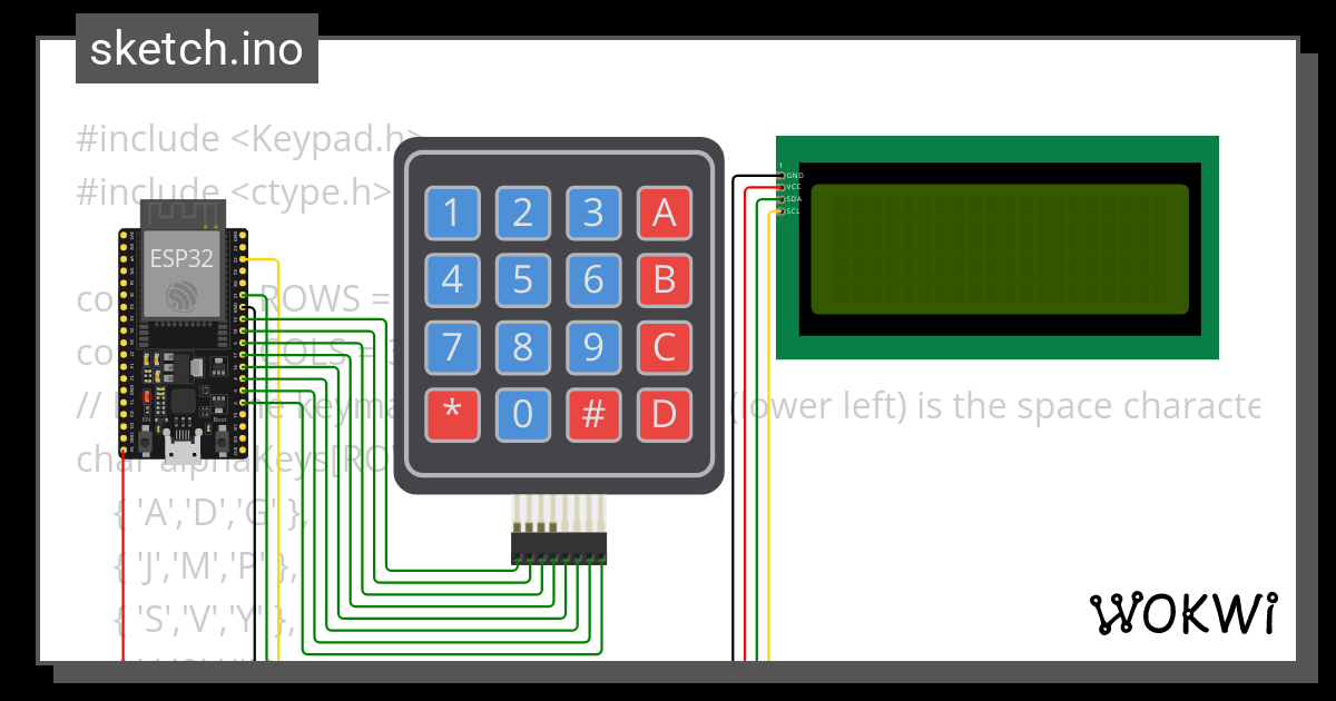 ESP32 KeyPad 2 - Wokwi ESP32, STM32, Arduino Simulator