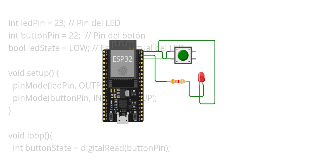 LED botón encendido 2 simulation