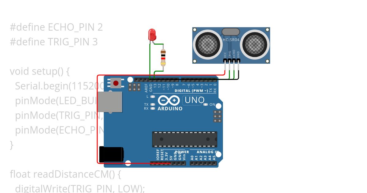 Ultra sonic sensor simulation