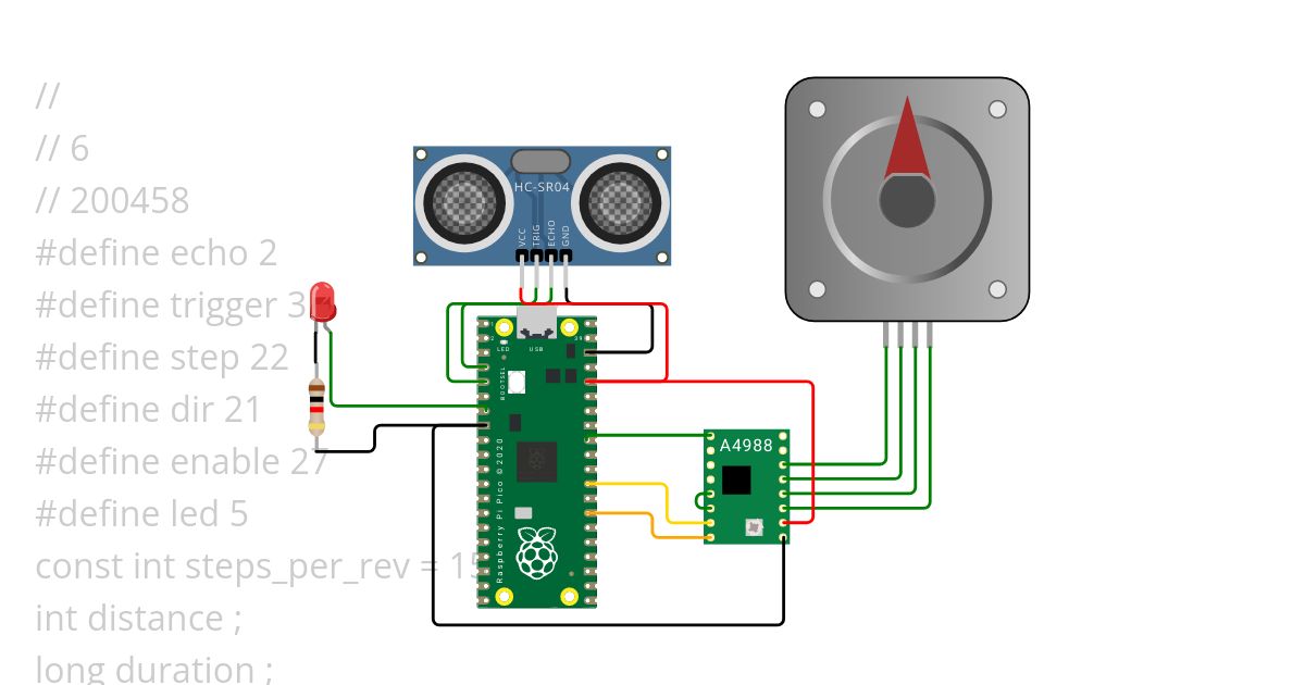 Robotics Second Task (Stepper+ Ultrasonic )  simulation