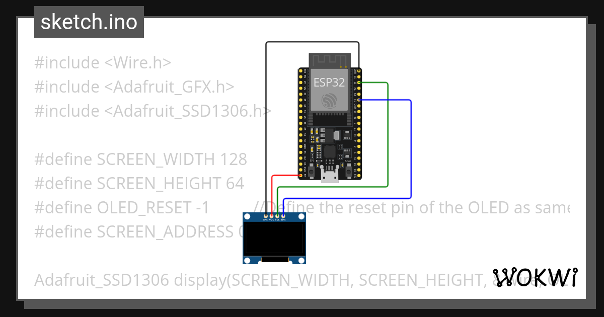 OLED display - Wokwi ESP32, STM32, Arduino Simulator