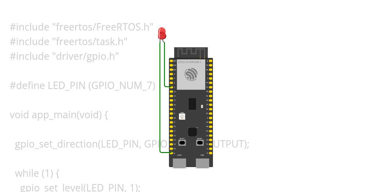 ESP-IDF Blink  simulation