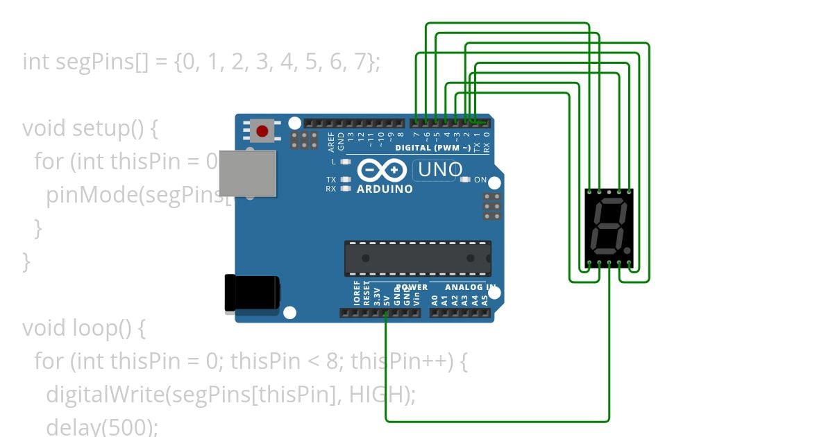 Uno 7 segment display simulation