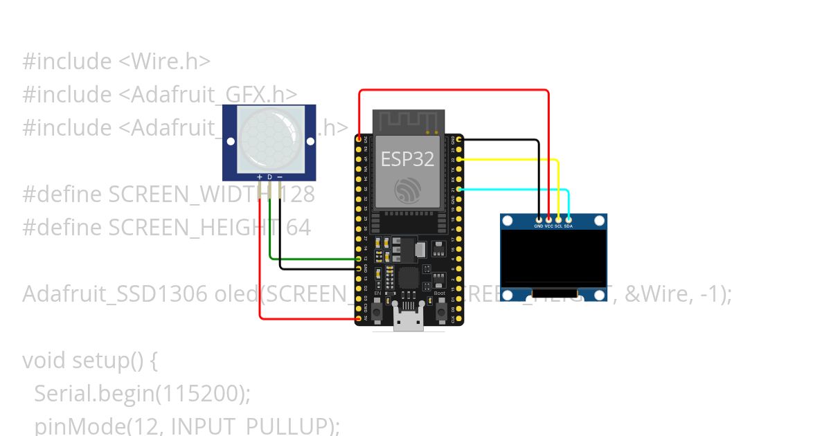 PIR SENSOR  + OLED simulation