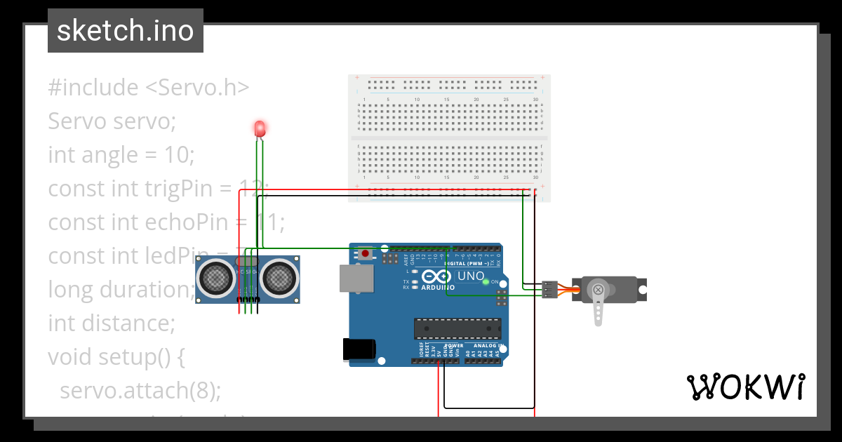 smart trash bin - Wokwi ESP32, STM32, Arduino Simulator