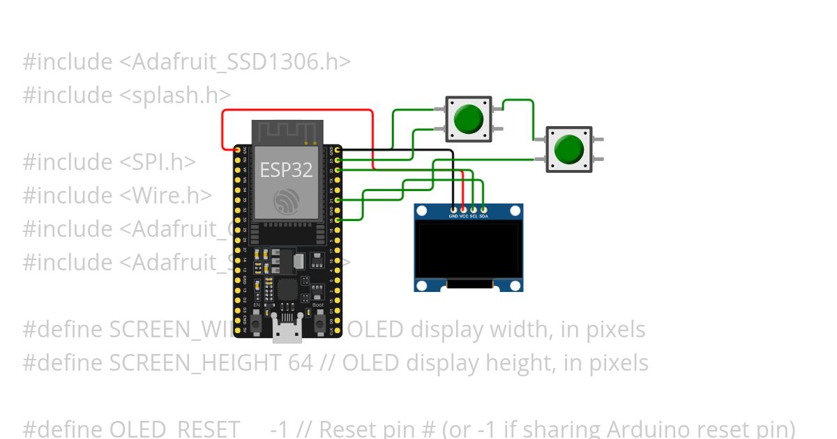 Botones 2 pantalla oled simulation