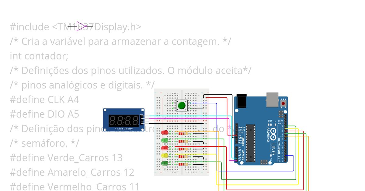 Semáfaro com display simulation