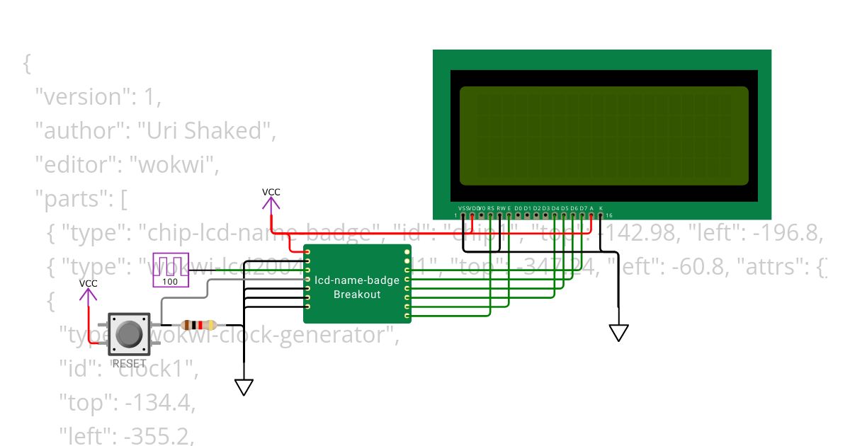 Tholin's LCD Name Badge Copy simulation