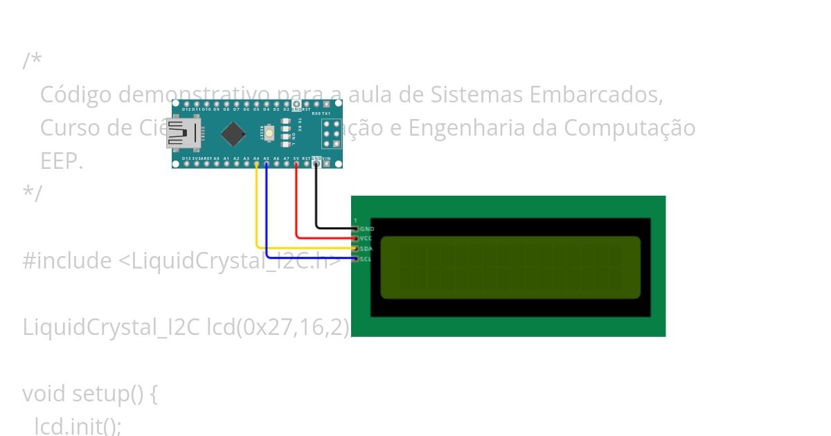 Nano_LCD_I2C simulation