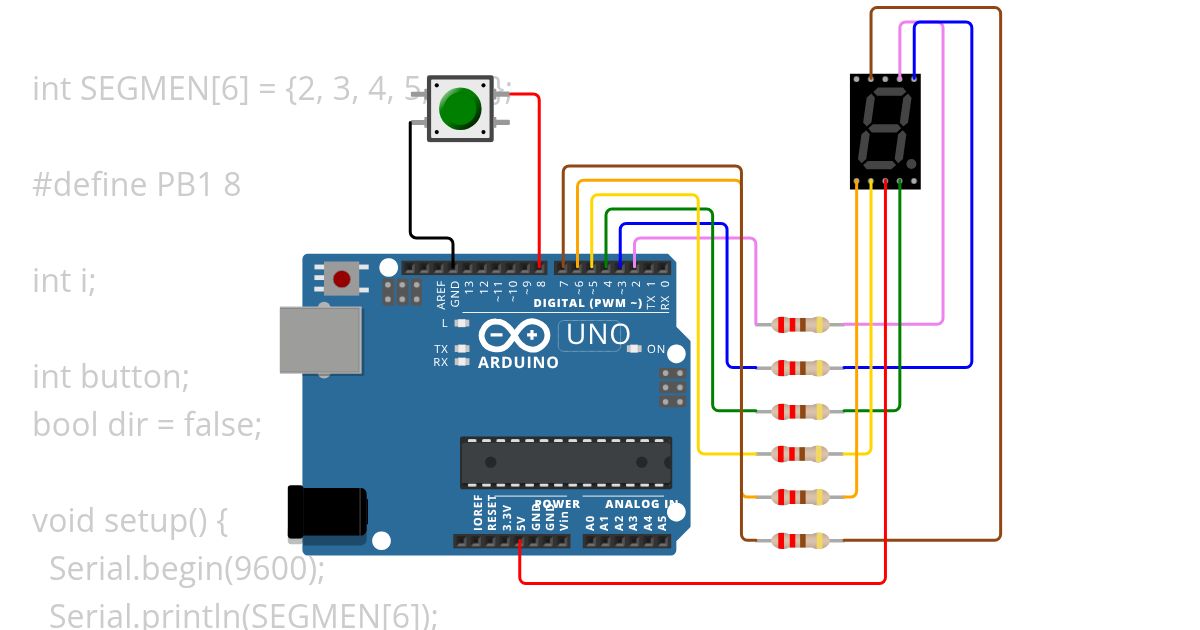 LED RUNNING SEVEN SEGMEN simulation