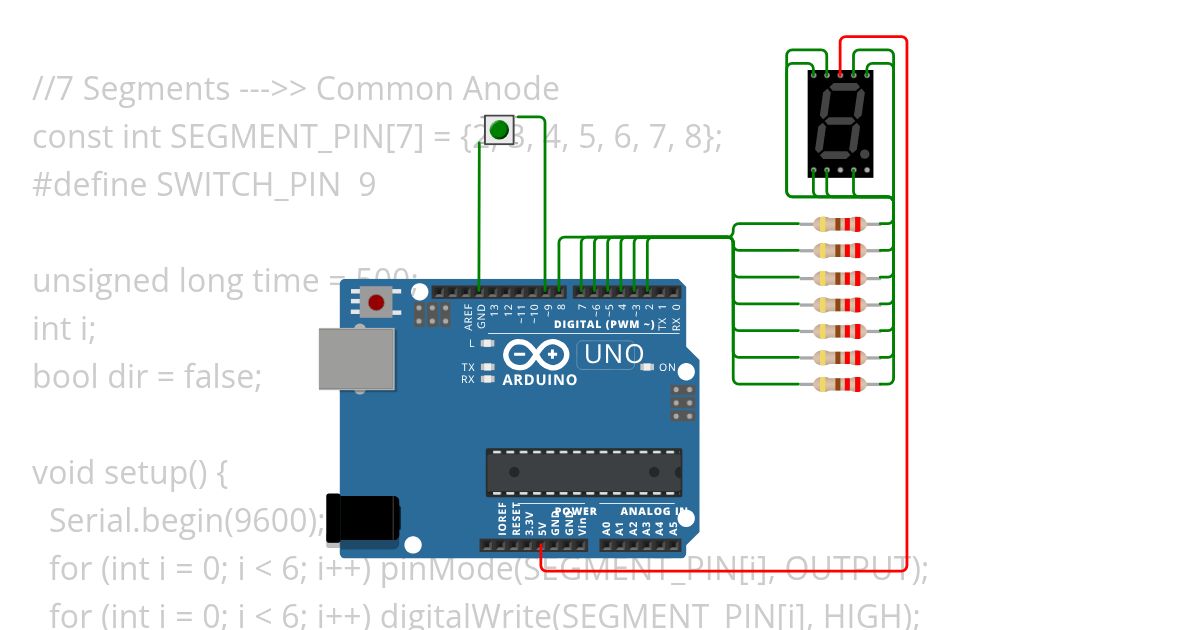 7 Segments Display - Direction Control Copy simulation