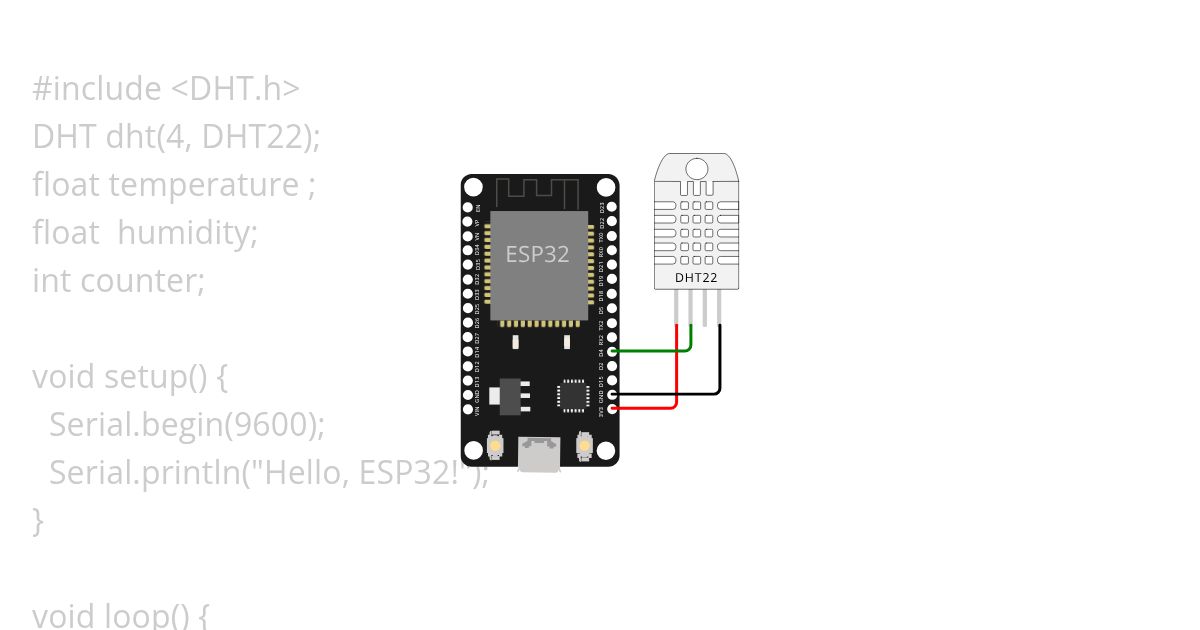 DHT Sensor wih ESP32 simulation