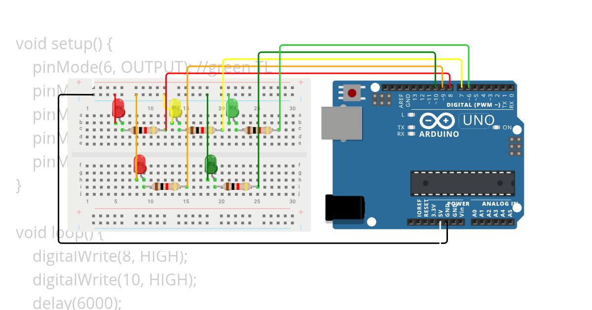 Test 1, LED light simulation