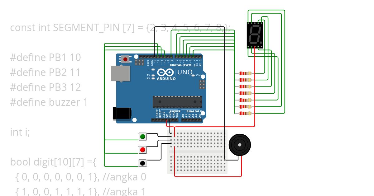 SEGMEN BUZZER 3PB (ARRAY 2D) simulation
