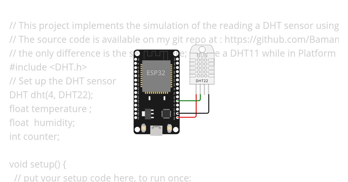 DHT Sensor wih ESP32 Copy simulation